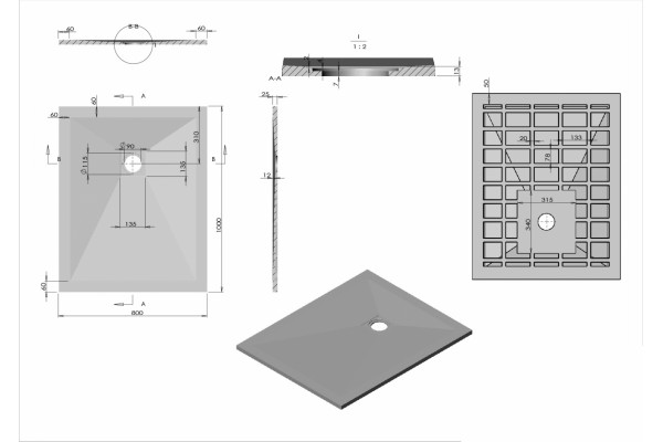 Душевой поддон из искусственного камня Vincea VST-4SR8010W 100x80 белый, матовый, прямоугольный