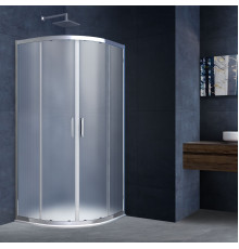 Душевой уголок Vincea Alpha VSQ-3AL800MT 80х80х190 профиль хром, стекло рифленое, четверть круга, двери раздвижные