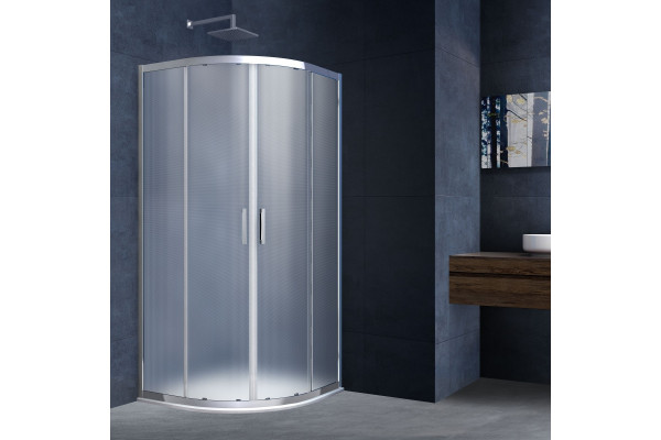 Душевой уголок Vincea Alpha VSQ-3AL800MT 80х80х190 профиль хром, стекло рифленое, четверть круга, двери раздвижные