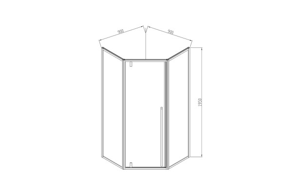 Душевой уголок Vincea Penta VSP-3P900CLB, 90х90х195, профиль чёрный, стекло прозрачное, двери распашные