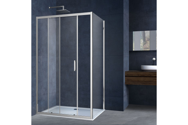 Душевой уголок Vincea Alpha VSR-3AL9011CL 110x90х190 профиль хром, стекло прозрачное, прямоугольный, двери раздвижные