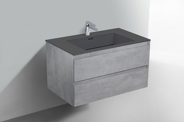 Тумба с раковиной  Vincea Luka 80 подвесная Cement, с ящиками,  в современном стиле