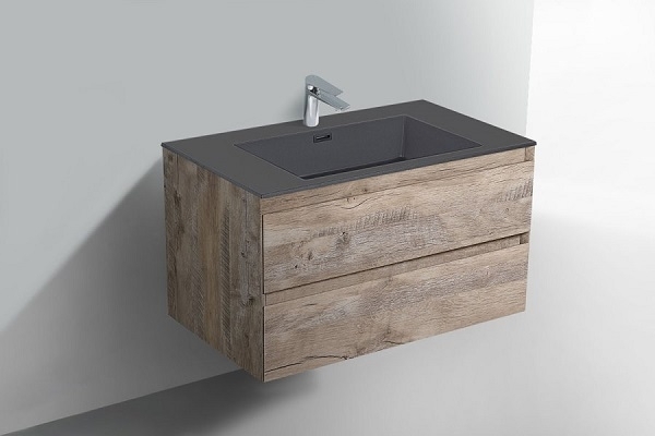 Тумба с раковиной  Vincea Luka 80 подвесная N.Wood, с ящиками,  в современном стиле