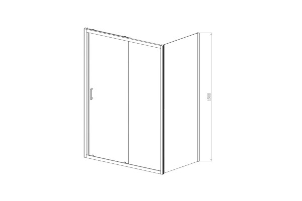 Душевой уголок Vincea Alpha VSR-3AL9013MT 130x90х190 профиль хром, стекло рифленое, прямоугольный, двери раздвижные