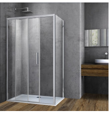 Душевой уголок Vincea Soft VSR-3SO8012CL 120x80х195 профиль хром, стекло прозрачное, прямоугольный, двери раздвижные