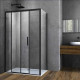 Душевой уголок Vincea Soft VSR-3SO9012CLB 120x90х195 профиль чёрный, стекло прозрачное, прямоугольный, двери раздвижные