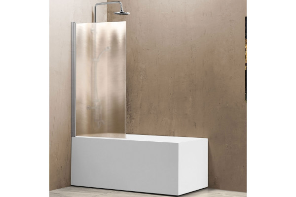Шторка на ванну Vincea VSB-11800CH 80x140 профиль хром, стекло рифленое, распашная