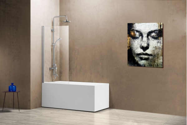 Шторка на ванну Vincea VSB-11800CL 80x140 профиль хром, стекло прозрачное, распашная
