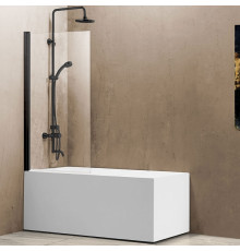 Шторка на ванну Vincea VSB-11800CLB 80x140 профиль чёрный, стекло прозрачное, распашная
