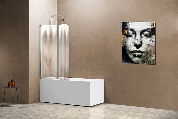 Шторка на ванну Vincea VSB-12114CH-R 114x140 профиль хром, стекло рифленое, складная, правая