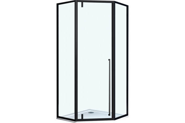 Душевой уголок Vincea Penta VSP-3P100CLB 100x100, профиль чёрный, стекло прозрачное, двери распашные