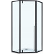 Душевой уголок Vincea Penta VSP-3P100CLB 100x100, профиль чёрный, стекло прозрачное, двери распашные