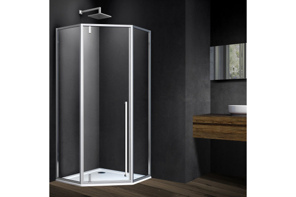 Душевой уголок Vincea Penta VSP-3P100CL 100x100, профиль хром, стекло прозрачное, двери распашные