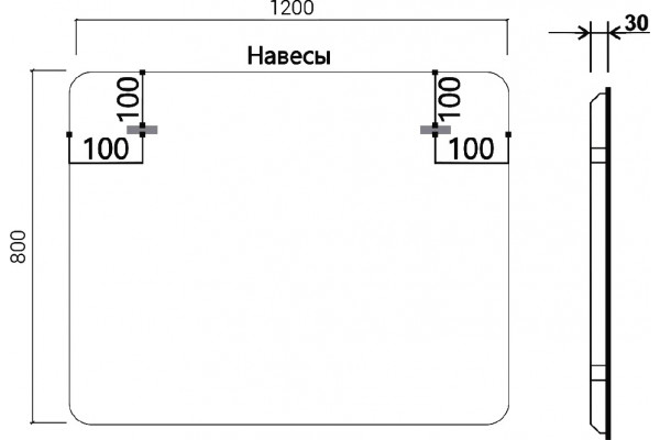 Зеркало Vincea VLM-3MA120 1200х80, с подсветкой