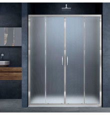 Душевая дверь в нишу Vincea Alpha VDS-3AL2160MT 160 см, стекло текстурное, хром, раздвижная