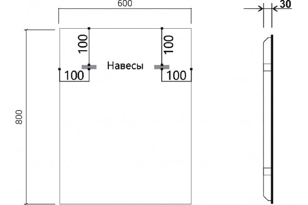 Зеркало Vincea VLM-3VN600-2 60х80, с подсветкой и антизапотевателем