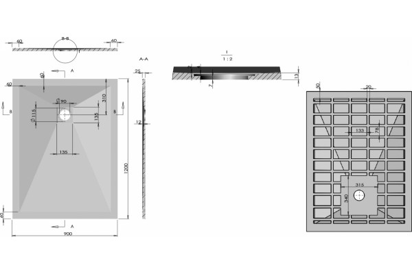Поддон для душа Vincea VST-4SR9012A 120x90 антрацит прямоугольный, низкий