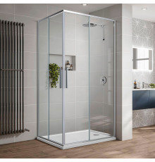 Душевой уголок Vincea Slim-U VSS-2SU900CL 90x90 см, профиль хром, стекло прозрачное, квадратный, двери раздвижные