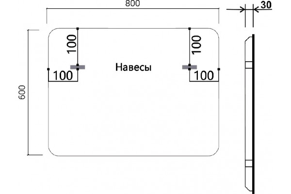 Зеркало Vincea VLM-3VC800 80х60, с подсветкой
