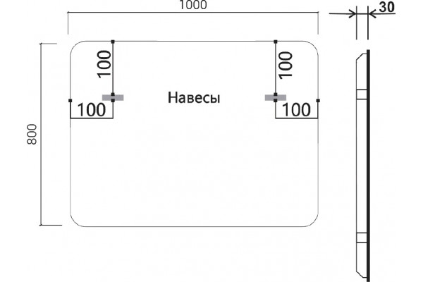 Зеркало Vincea VLM-3VC100-2 100х80, с подсветкой и антизапотевателем