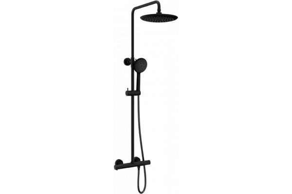 Душевая стойка Vincea Desire VSFS-1D0TMB с термостатом, черная матовая, цвет черный, штанга 119.02 см