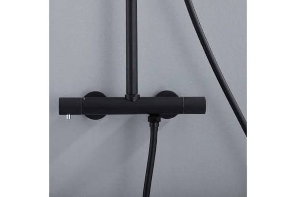 Душевая стойка Vincea Desire VSFS-1D0TMB с термостатом, черная матовая, цвет черный, штанга 119.02 см