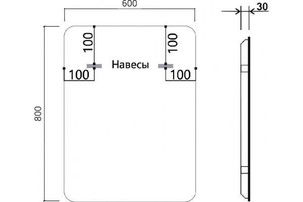 Зеркало Vincea VLM-3VC600-2 60х80, с подсветкой и антизапотевателем