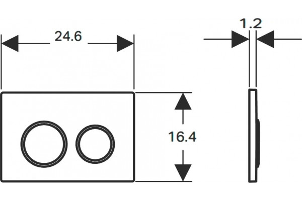 Кнопка смыва Vincea VFP-005MB матовая черная механическая,  в современном стиле