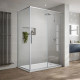 Душевой уголок Vincea Slim-U VSR-2SU9012CL 120x90 см, профиль хром, стекло прозрачное, прямоугольный, двери раздвижные