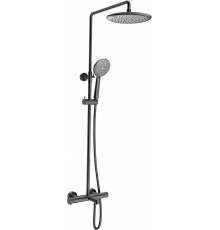 Душевая стойка Vincea Desire VSFS-1D1TGM с термостатом, вороненая сталь, цвет темный хром, штанга 118.7 см