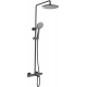 Душевая стойка Vincea Desire VSFS-1D1TGM с термостатом, вороненая сталь, цвет темный хром, штанга 118.7 см