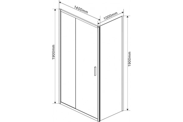 Душевой уголок Vincea Garda VSR-1G1014CLB 140x100 см, профиль черный, стекло прозрачное, двери раздвижные