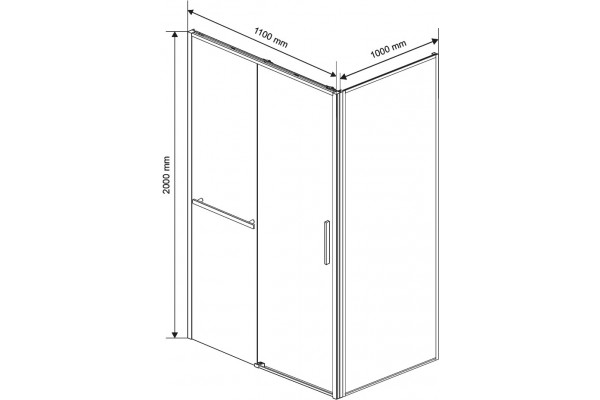 Душевой уголок Vincea Slim Soft VSR-1SS1011CL 110x100, профиль хром, стекло прозрачное, двери раздвижные, с покрытием анти-капля