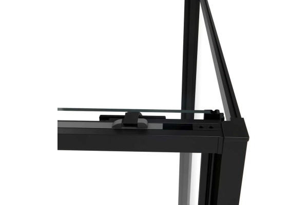 Душевой уголок Vincea Slim Soft VSR-1SS9014CLB 140x90, профиль черный, стекло прозрачное, двери раздвижные, с покрытием анти-капля