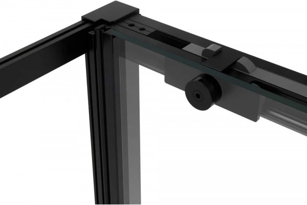 Душевой уголок Vincea Slim Soft VSR-1SS9014CLB 140x90, профиль черный, стекло прозрачное, двери раздвижные, с покрытием анти-капля