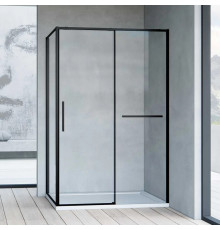 Душевой уголок Vincea Slim Soft VSR-1SS9012CLB 120x90, профиль черный, стекло прозрачное, двери раздвижные, с покрытием анти-капля