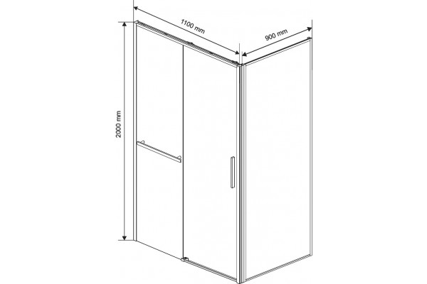 Душевой уголок Vincea Slim Soft VSR-1SS9011CL 110x90, профиль хром, стекло прозрачное, двери раздвижные, с покрытием анти-капля
