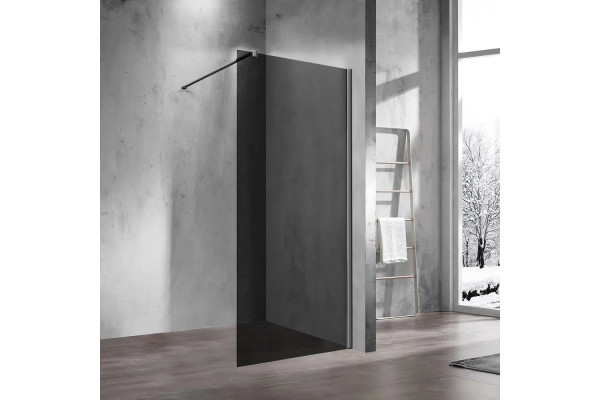 Душевая перегородка Vincea Walk-in VSW-1H800CGGM 80 см, профиль вороненая сталь, стекло тонированное в современном стиле