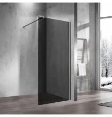 Душевая перегородка Vincea Walk-in VSW-1H900CGGM 90 см, профиль вороненая сталь, стекло тонированное в современном стиле
