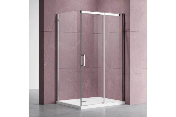Душевой уголок Vincea Dice VSR-4D1012CL 120х100 см, профиль хром, двери раздвижные, стекло прозрачное