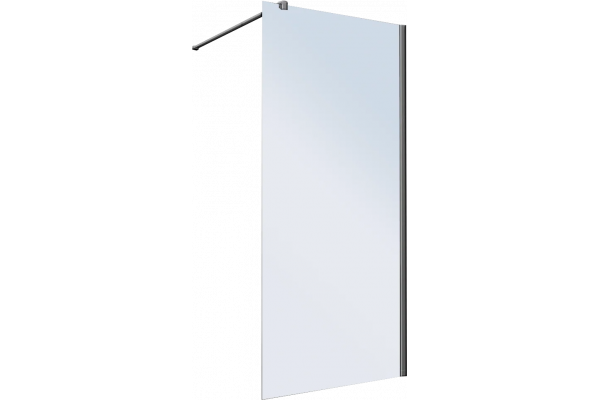Душевая перегородка Vincea Walk-in VSW-1H900MRGM 90 см, профиль вороненая сталь, стекло зеркальное в современном стиле