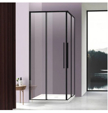 Душевой уголок Vincea Slim-N VSS-4SN9010CLB 100x90, профиль черный, прямоугольный, двери раздвижные