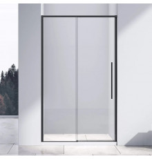 Душевая дверь в нишу Vincea Slim-N VDS-4SN130CLB 130 см, профиль черный, раздвижная, стекло прозрачное