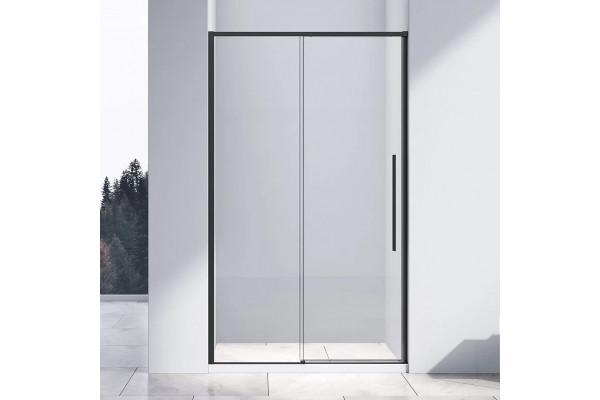 Душевая дверь в нишу Vincea Slim-N VDS-4SN110CLB 110 см, профиль черный, раздвижная, стекло прозрачное