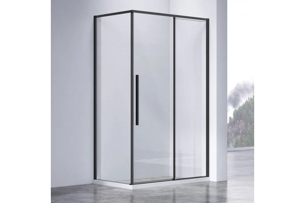 Душевой уголок Vincea Slim-N VSR-4SN9013CLB 130х90 см, профиль черный, двери раздвижные, стекло прозрачное