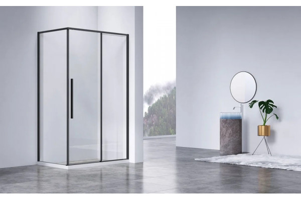 Душевой уголок Vincea Slim-N VSR-4SN9013CLB 130х90 см, профиль черный, двери раздвижные, стекло прозрачное