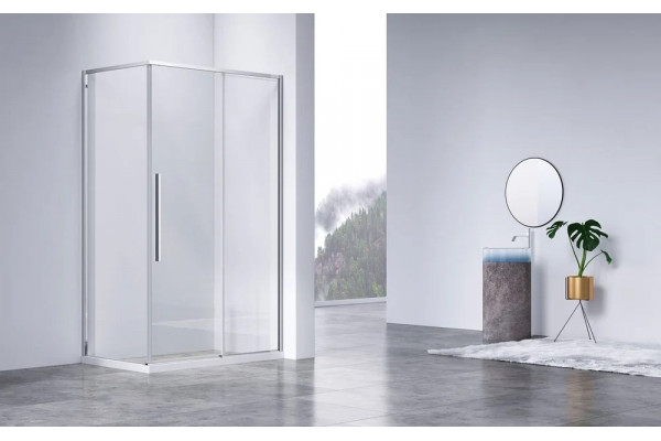Душевой уголок Vincea Slim-N VSR-4SN8012CL 120х80 см, профиль хром, двери раздвижные, стекло прозрачное
