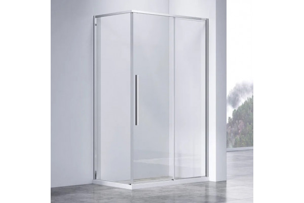 Душевой уголок Vincea Slim-N VSR-4SN8011CL 110х80 см, профиль хром, двери раздвижные, стекло прозрачное