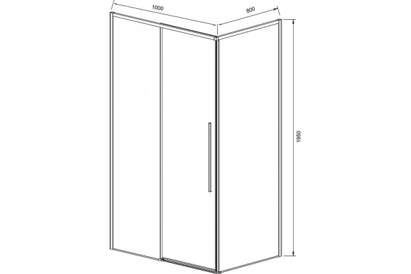 Душевой уголок Vincea Slim-N VSR-4SN8010CL 100х80 см, профиль хром, двери раздвижные, стекло прозрачное