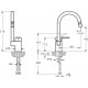Смеситель VitrA Fold S Sink Mixer A42155EXP для кухонной мойки однорычажный, хром
